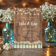 Rustikale Holz-Lichterkette Mason Jar Babys Atem