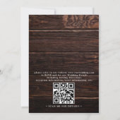 Rustikale Holz-Lichterkette mit QR-Code für Hochze Einladung (Rückseite)
