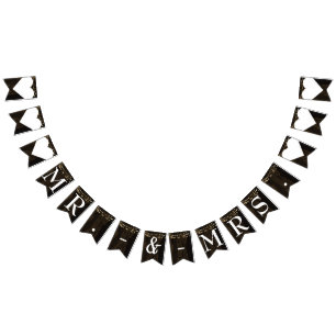 Rustikale Holz-Lichterkette Mr. Mrs. Hochzeit Wimpelkette