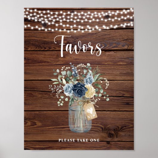 Rustikale Holz-Lichterketten-Mason-Jar-Geschenke-S Poster (Vorne)