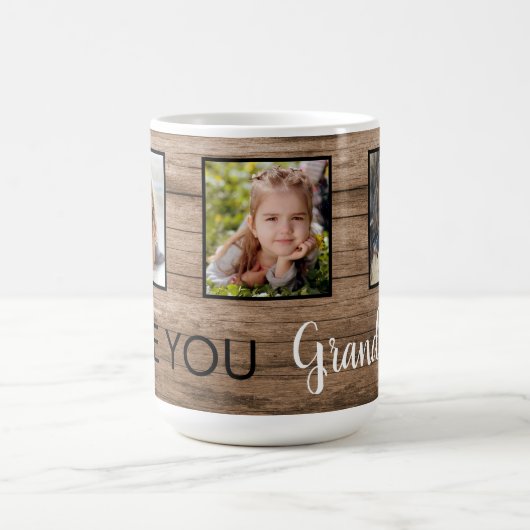 Rustikale Holz-Liebe Sie drei Foto Kaffeetasse (Mittel)