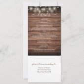 Rustikale Holz-Mason-Jars leuchten alle auf einer Einladung (Rückseite)