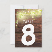 Rustikale Holz Mason String Lights Tischnummer (Vorderseite)