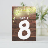 Rustikale Holz Mason String Lights Tischnummer (Stehend Vorderseite)