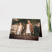 Rustikale Holz-Minimal-Bogen-Foto-QR-Code-Hochzeit Einladung (Vorderseite)