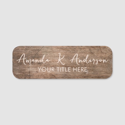 Rustikale Holz Namensschilder  Namensschild (Vorderseite)