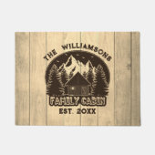 Rustikale Holz Natur Familie Kabine Wiedersehen Br Fußmatte (Vorderseite)