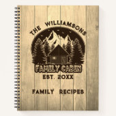 Rustikale Holz-Natur Familie Käfig Rezept Brauner Notizblock (Vorderseite)
