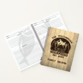 Rustikale Holz-Natur Familie Käfig Rezept Brauner Notizblock (Innenseite)