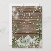 Rustikale Holz-Pine-Bäume-Engagement-Partei Einladung (Vorderseite)