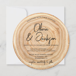 Rustikale Holz-QR-Code-Hochzeit Einladung