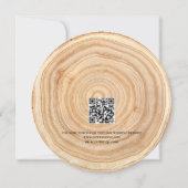 Rustikale Holz-QR-Code-Hochzeit - Save-the-Date-Ka Einladung (Rückseite)