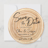 Rustikale Holz-QR-Code-Hochzeit - Save-the-Date-Ka Einladung (Vorderseite)
