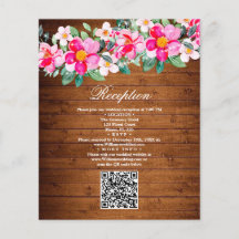 Rustikale Holz-Rosa-Blumen-Lichter Hochzeits-Einla