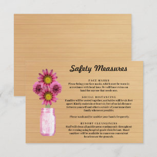 Rustikale Holz-Rosa-Blumen-Mason-Glas-Sicherheitsv Begleitkarte