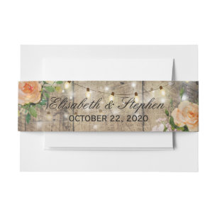 Rustikale Holz Rose Blumenstrauß Lights Barn Weddi Einladungsbanderole