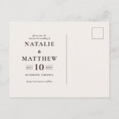 Rustikale Holz Scheiben Hochzeit speichern das Dat Ankündigungspostkarte (Rückseite)