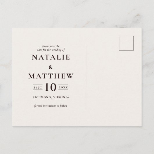 Rustikale Holz Scheiben Hochzeit speichern das Dat Ankündigungspostkarte (Rückseite)