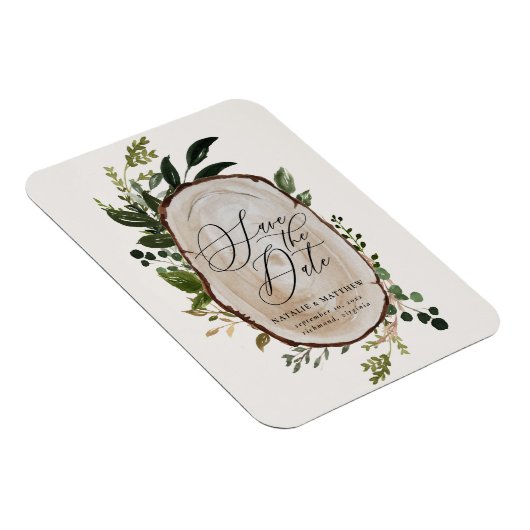 Rustikale Holz Scheiben Hochzeit speichern das Dat Magnet (Rechte Seite)