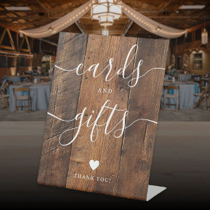 Rustikale Holz-Schriftkarten Und Geschenke Sockelschild