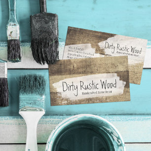 Rustikale Holz-Shabby-Grunge-Vintage-Bemalte Brett Visitenkarte