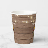 Rustikale Holz-Sonnenblumen-Lichterkette Hochzeit Pappbecher (Links)