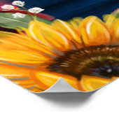 Rustikale Holz Sonnenblumen Rose Begrüßungsschilde Poster (Ecke)