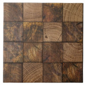Rustikale Holz Square Mosaik Kunst Fliese (Vorderseite)