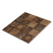 Rustikale Holz Square Mosaik Kunst Fliese (Seite)