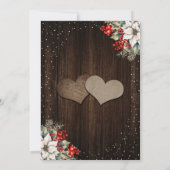 Rustikale Holz-Stechpalmen-Beeren-Mason-Glas-Winte Save The Date (Rückseite)