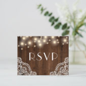 Rustikale Holz-Streichelleuchten und Spitzen | UAW Einladungspostkarte (Stehend Vorderseite)