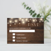 Rustikale Holz-Streichelleuchten und Spitzen | UAW RSVP Karte (Stehend Vorderseite)