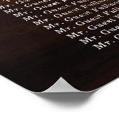 Rustikale Holz-Streichellichter Hochzeitstiche Poster (Ecke)