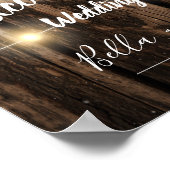 Rustikale Holz-Streichellichter Landheirat Willkom Poster (Ecke)