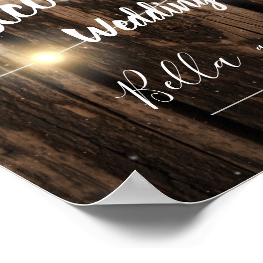 Rustikale Holz-Streichellichter Landheirat Willkom Poster (Ecke)