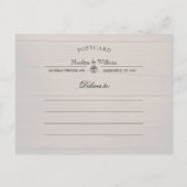 Rustikale Holz-String-Lichter Hochzeit speichern d Ankündigungspostkarte (Rückseite)