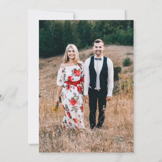 Rustikale Holz-String-Lichter Hochzeit speichern d Save The Date (Rückseite)