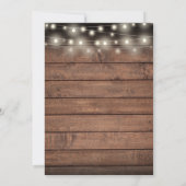 Rustikale Holz-String-Lichter Hochzeit speichern d Save The Date (Rückseite)