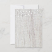 Rustikale Holz-String-Lichter Hochzeit speichern d Save The Date (Rückseite)