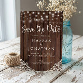 Rustikale Holz-String-Lichter Hochzeit speichern d Save The Date