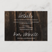 Rustikale Holz-String-Lichter Land Hochzeiten Deta Begleitkarte (Rückseite)