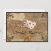 Rustikale Holz-u. Starfish-Brautparty-Einladung Einladung (Rückseite)