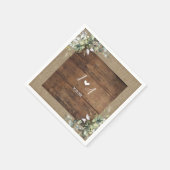 Rustikale Holz- und Jute-Hochzeit Serviette (Ecke)