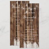 Rustikale Holz- und Laternen-Hochzeit Programm (Vorne/Hinten)