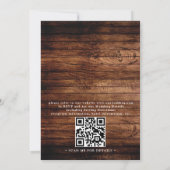 Rustikale Holz- und Sonnenblumen-elegante QR-Code- Einladung (Rückseite)