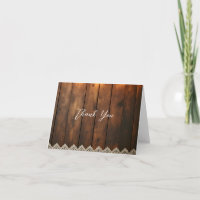 Rustikale Holz- und Spitzen-Decke Danke-Karte