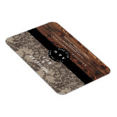 Rustikale Holz- und Spitzen-Hochzeit 'Save the Dat Magnet (Rechte Seite)
