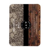 Rustikale Holz- und Spitzen-Hochzeit 'Save the Dat Magnet (Vertikal)