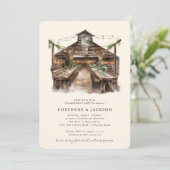 Rustikale Holz- und Streichellicht-Engagement-Part Einladung (Stehend Vorderseite)