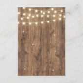 Rustikale Holz- und String-Lights RSVP-Karte | Bar Begleitkarte (Rückseite)